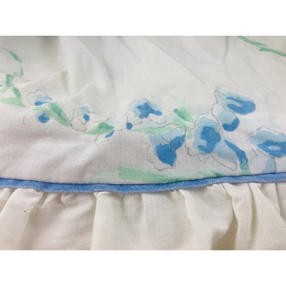 VTG Lady Pepperell KING FLAT Sheet Wild Flower Butterflies Floral Ruffle Cottage - Picture 8 of 14